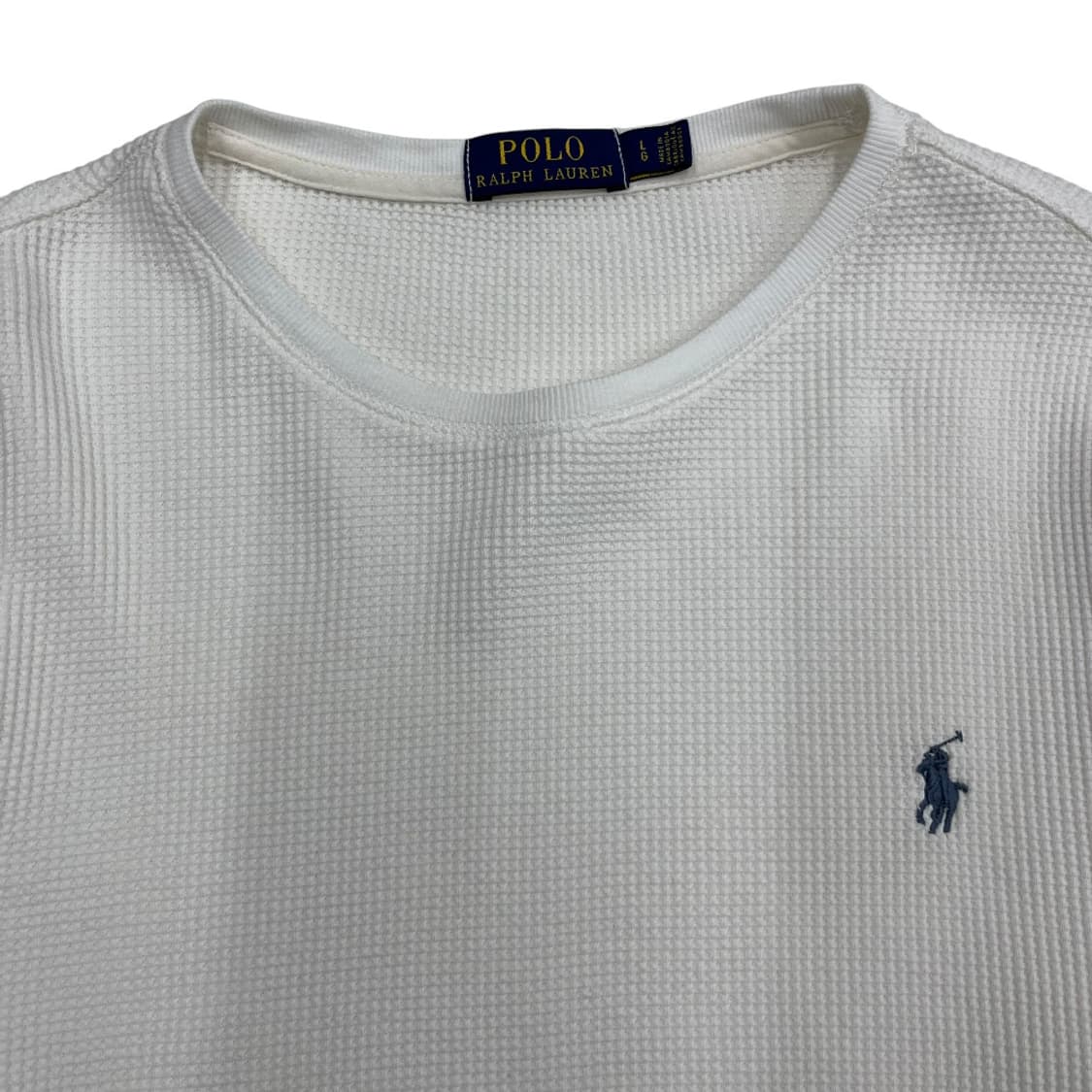 폴로 랄프로렌 네이비포니 화이트 와플 롱슬리브 L 상품이미지4