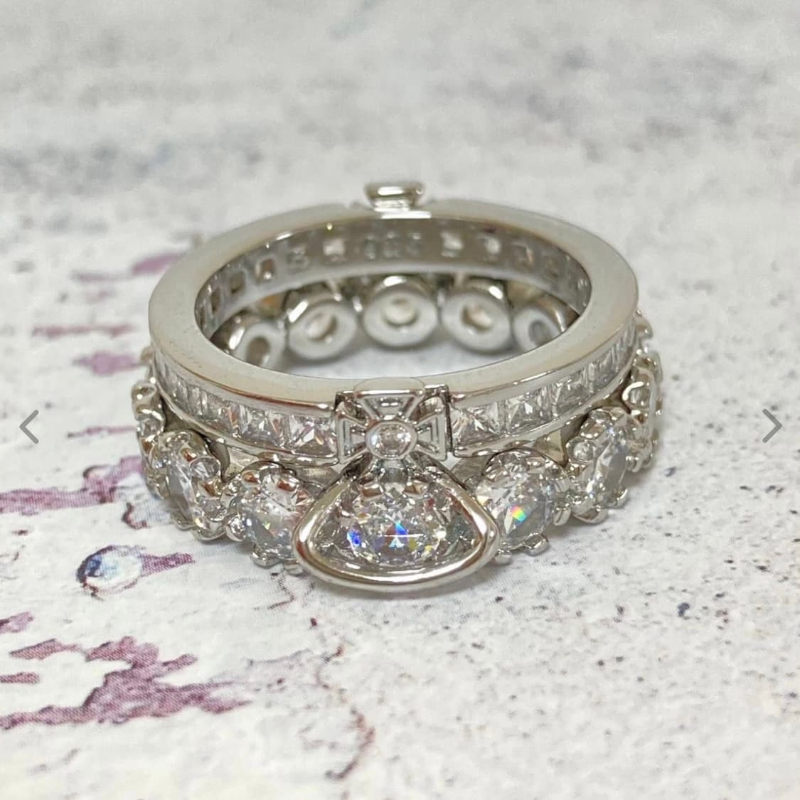 비비안웨스트우드 아카이브 크리스탈 큐빅 orb링 투웨이 반지(새상품) 상품이미지1