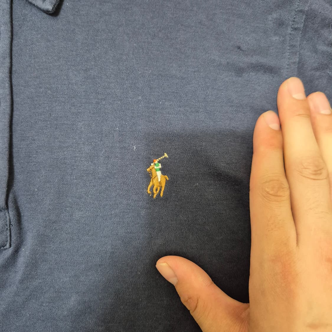 폴로 랄프로렌 로고 엠브로이드 코튼피케 카라 긴팔티 상품이미지4