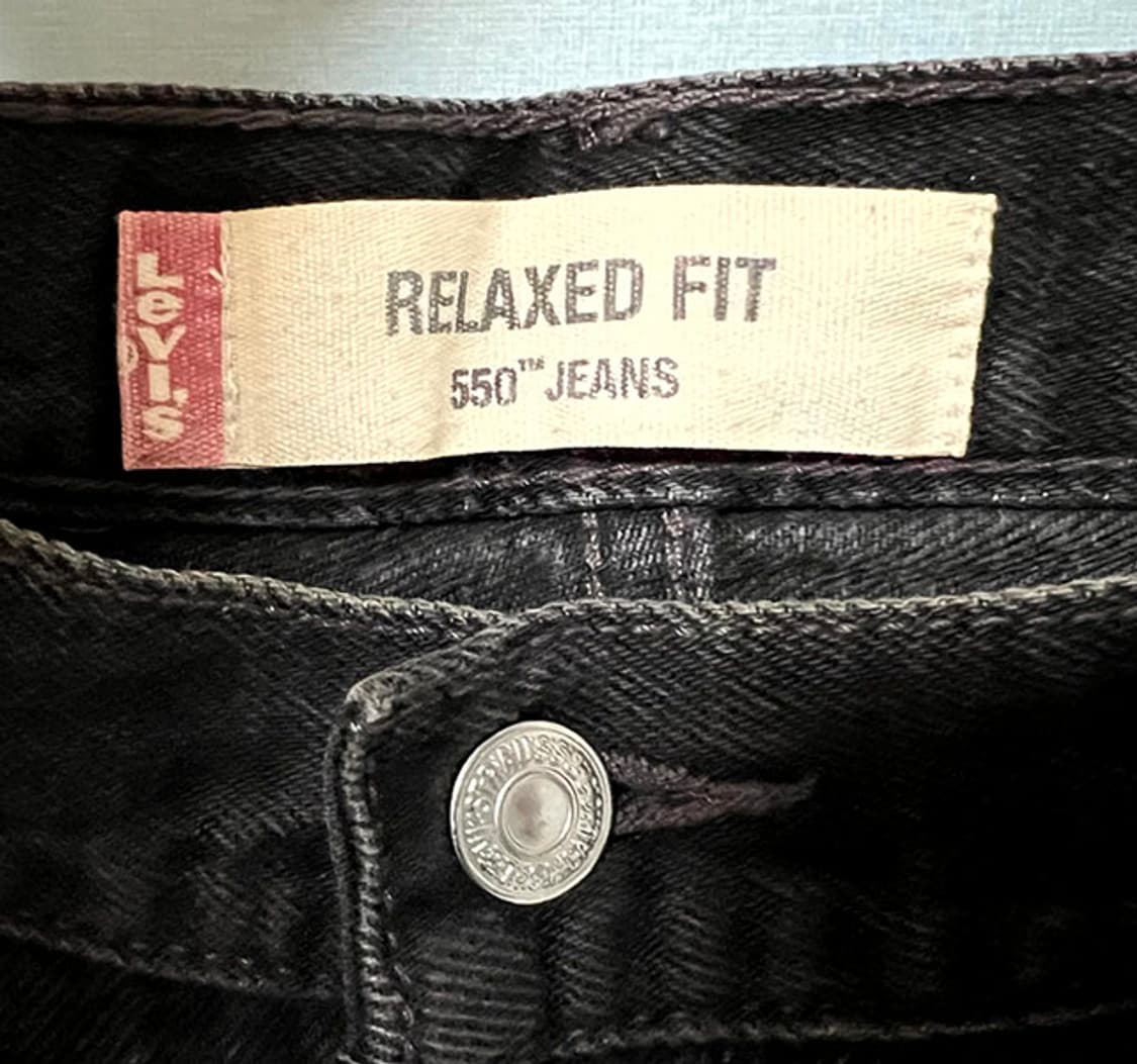 리바이스550 00s 남자 청반바지 데님쇼츠 릴렉스핏 흑청 L 32 상품이미지3