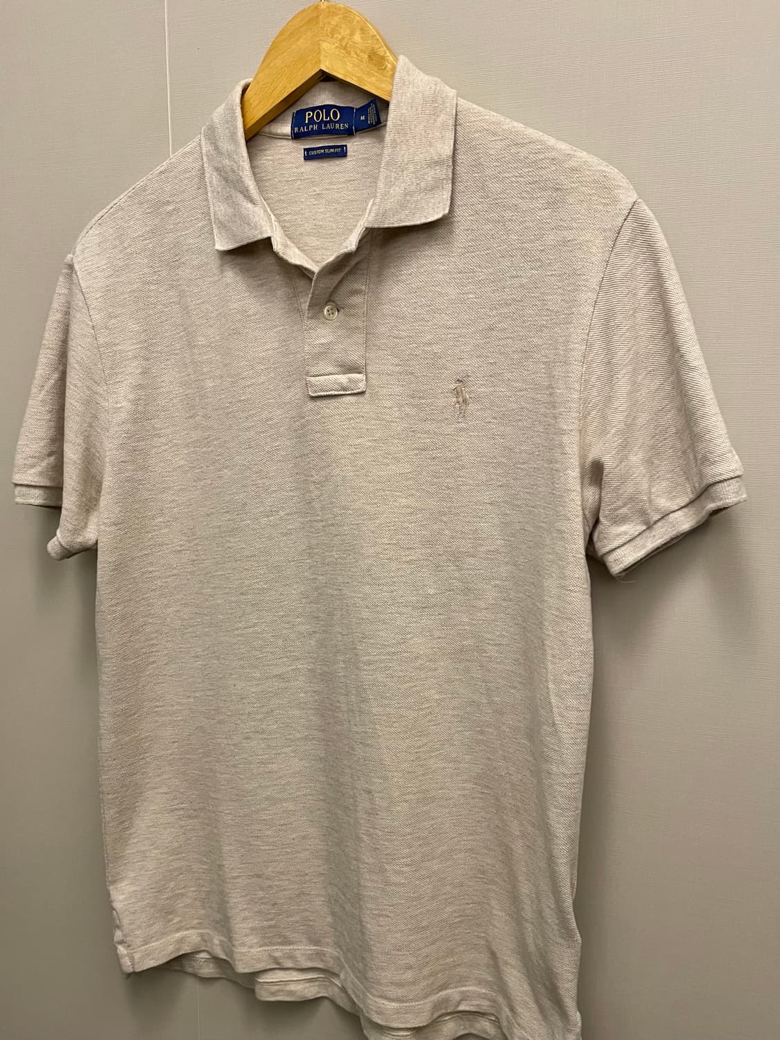 (M/97)POLO 폴로랄프로렌 코튼 PK 반팔 카라티셔츠 베이지 상품이미지3
