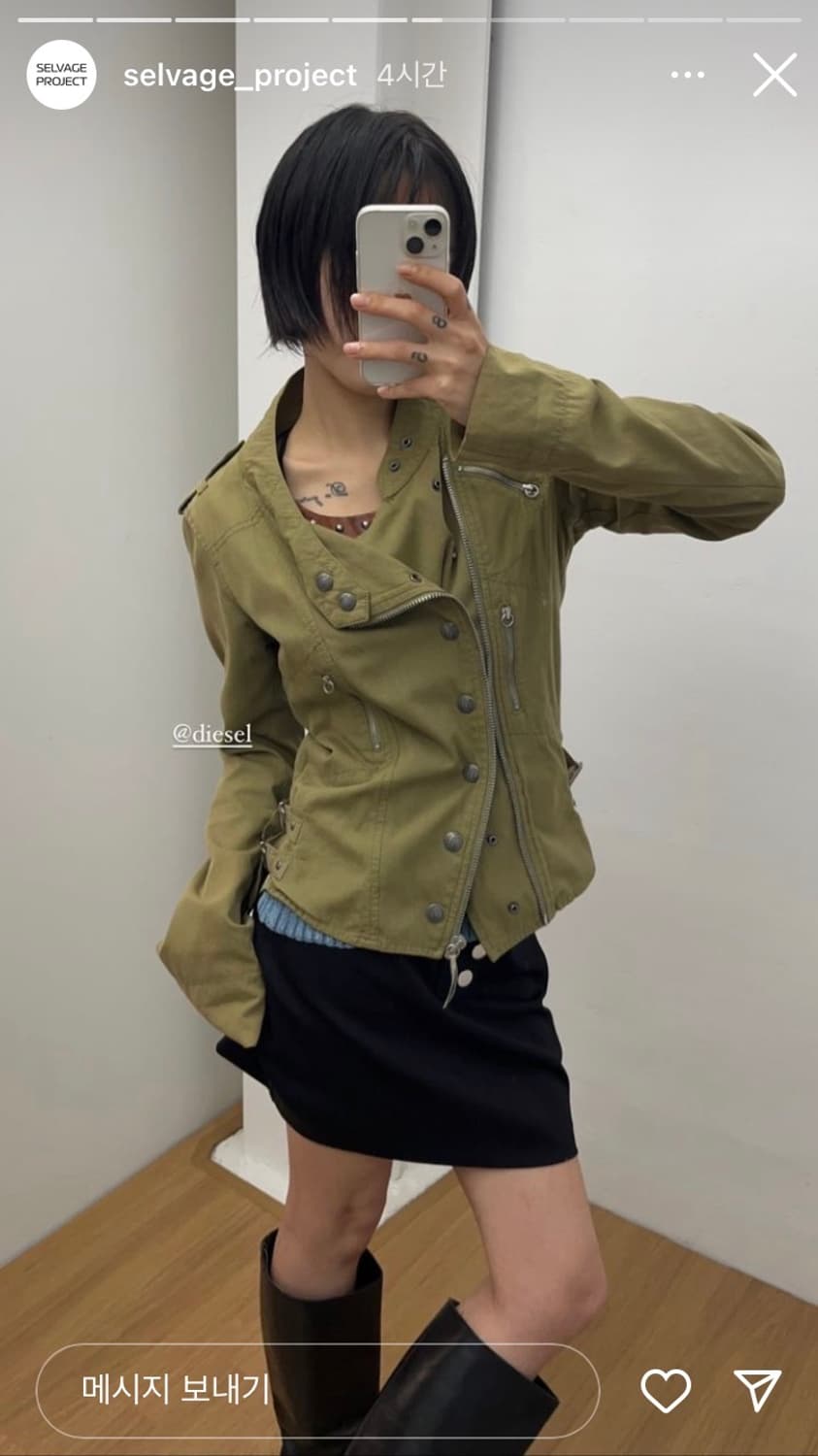 디젤 자켓 카키 올리브 그린 상품이미지1