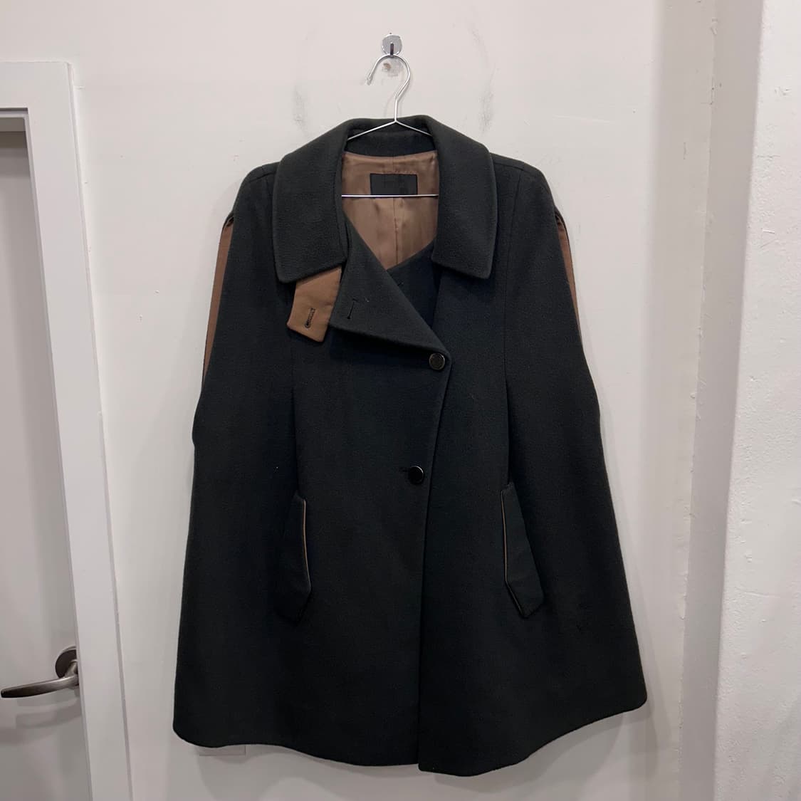 시스템 앙고라케시미어 더블버튼 케이프 베스트 상품이미지2