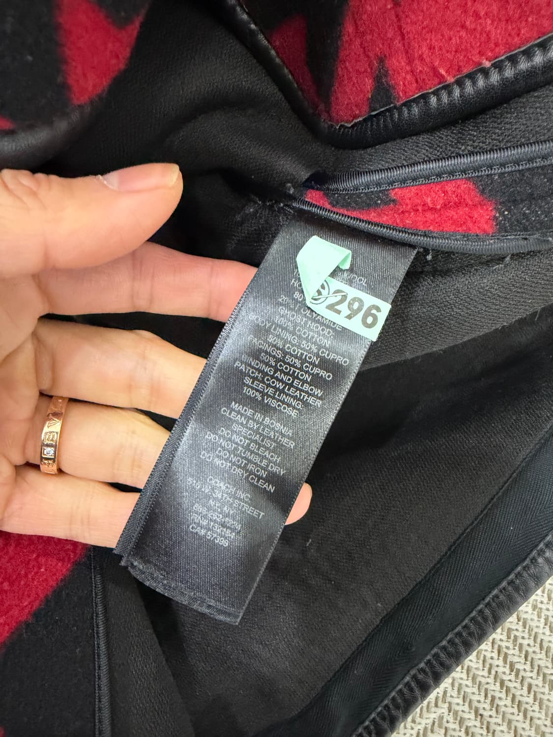 정품) COACH 코치 레드 블랙 하운드투스 체크 코트 M 상품이미지8