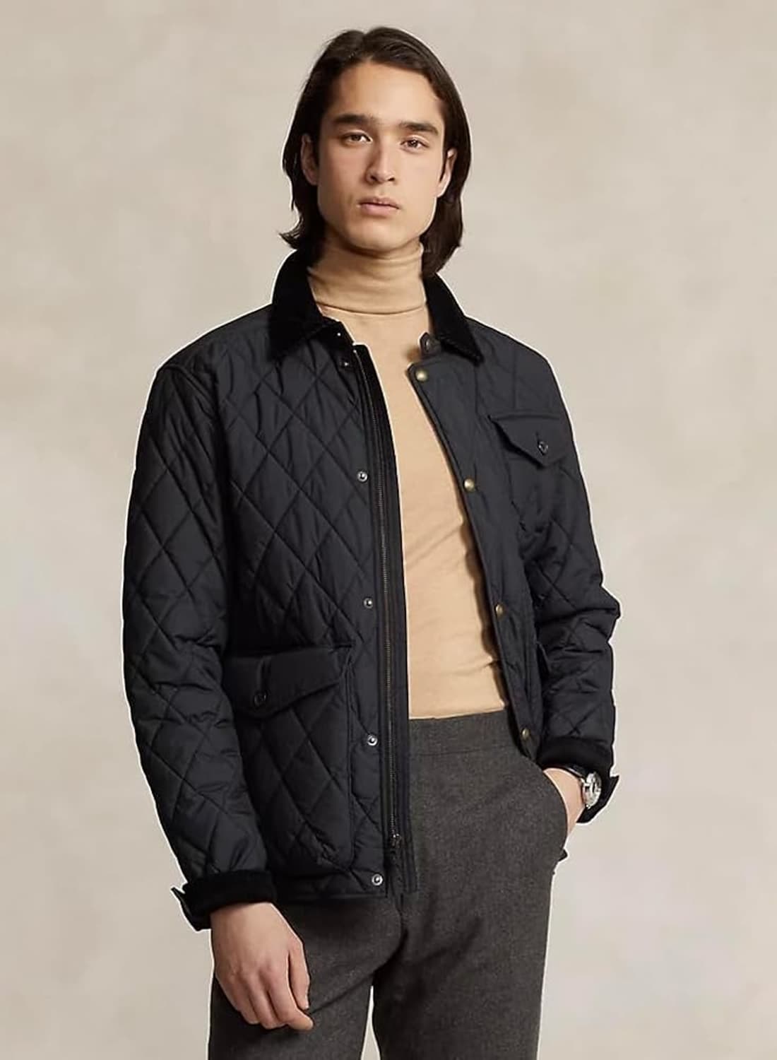 [L] 폴로 발수 퀼트 자켓 폴로 블랙 상품이미지4