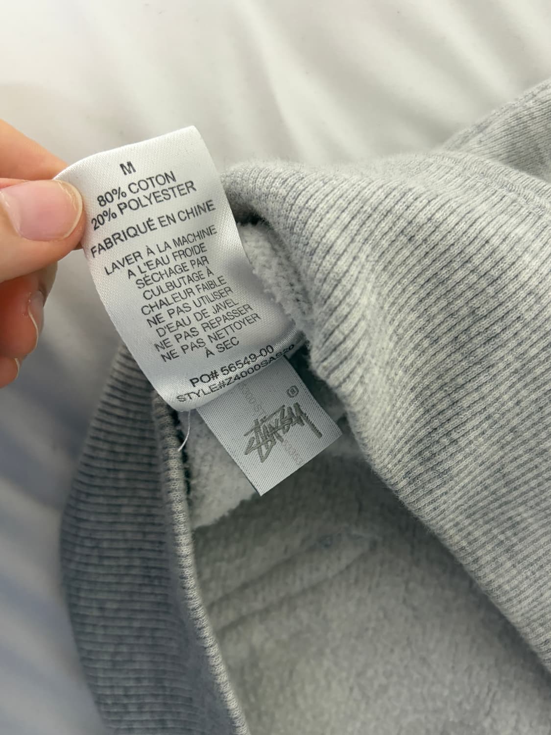 스투시 피스앤러브 후드 그레이 M 상품이미지4