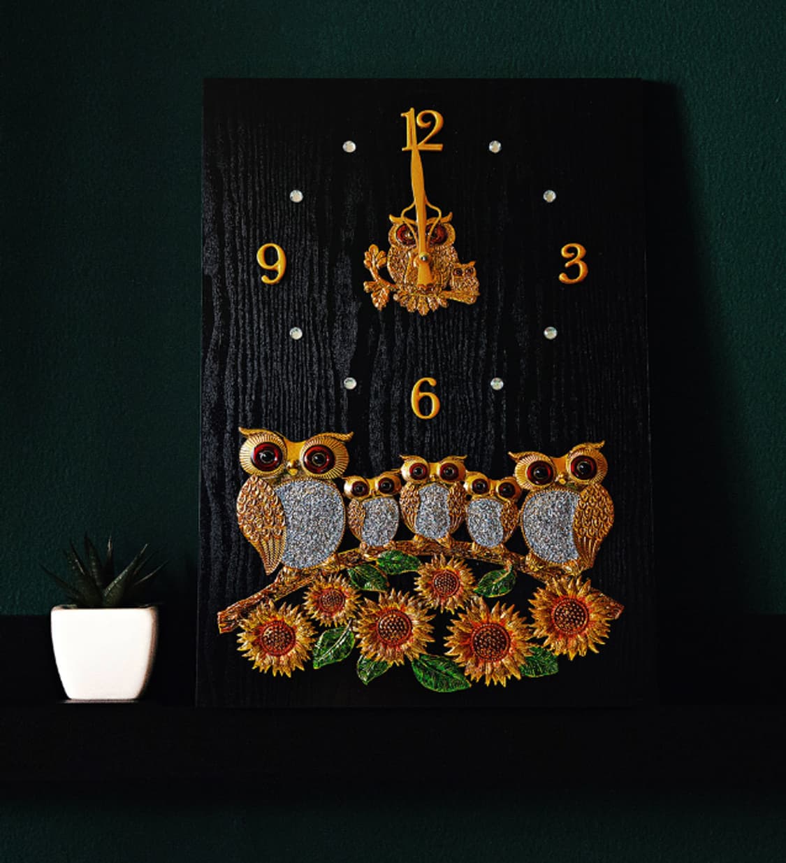 부엉이시계 해바라기시계 거실 대형 무소음 벽시계 판매 상품이미지10