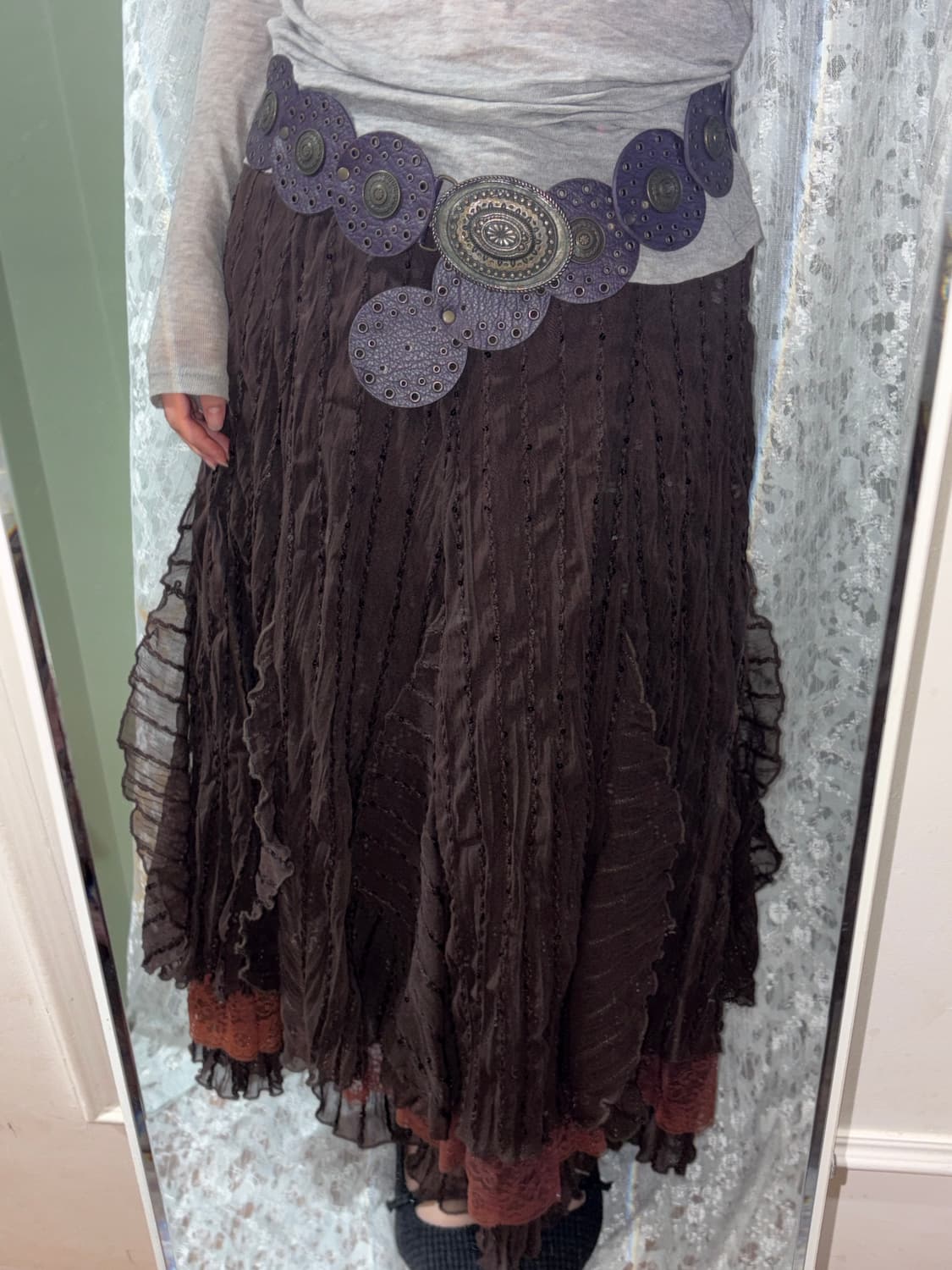 Brown vintage skirt 상품이미지3