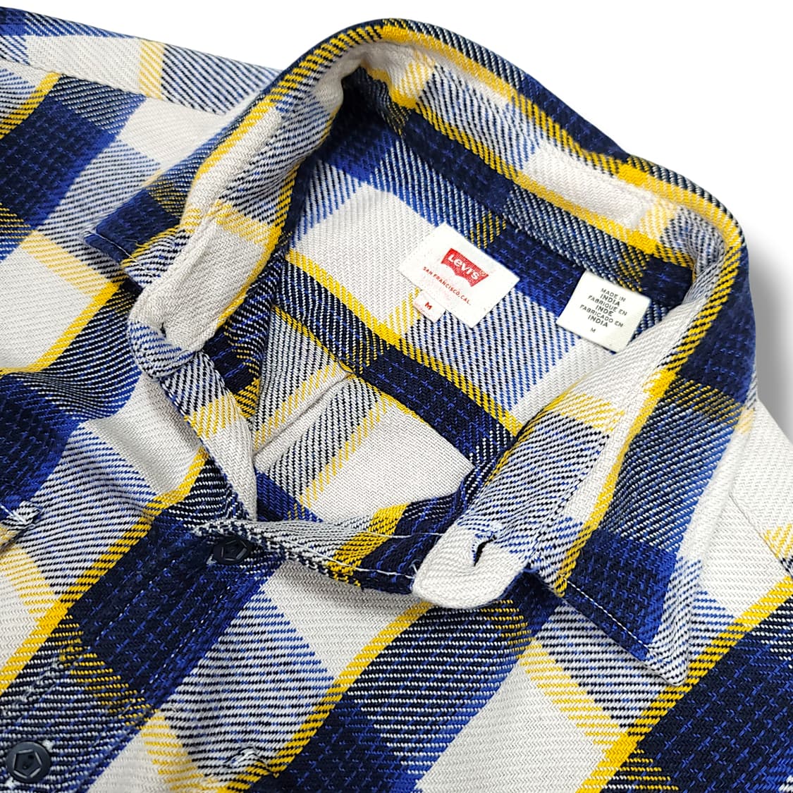 [M] 리바이스 블루&옐로우 체크 플란넬 긴팔셔츠 상품이미지7