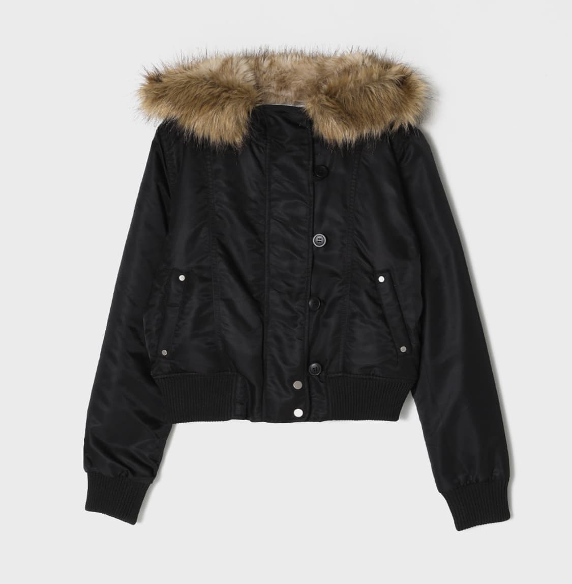 [Blackup] 블랙업 포닐 퍼트리밍 후드점퍼(블랙) 상품이미지2