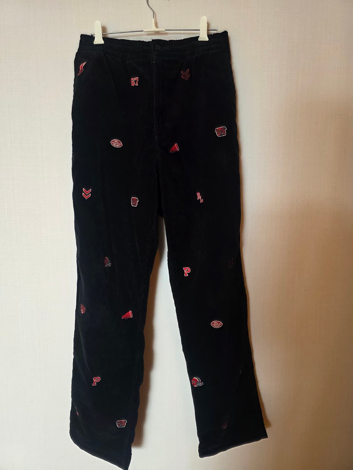 폴로 랄프로렌 블랙 코듀로이 자수바지 상품이미지1