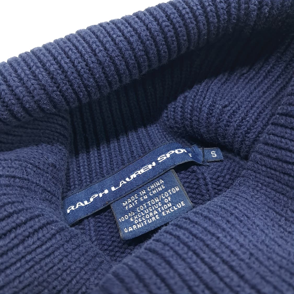 CN704W S 폴로 랄프로렌 다크네이비 터틀넥 케이블 니트 스웨터 상품이미지4