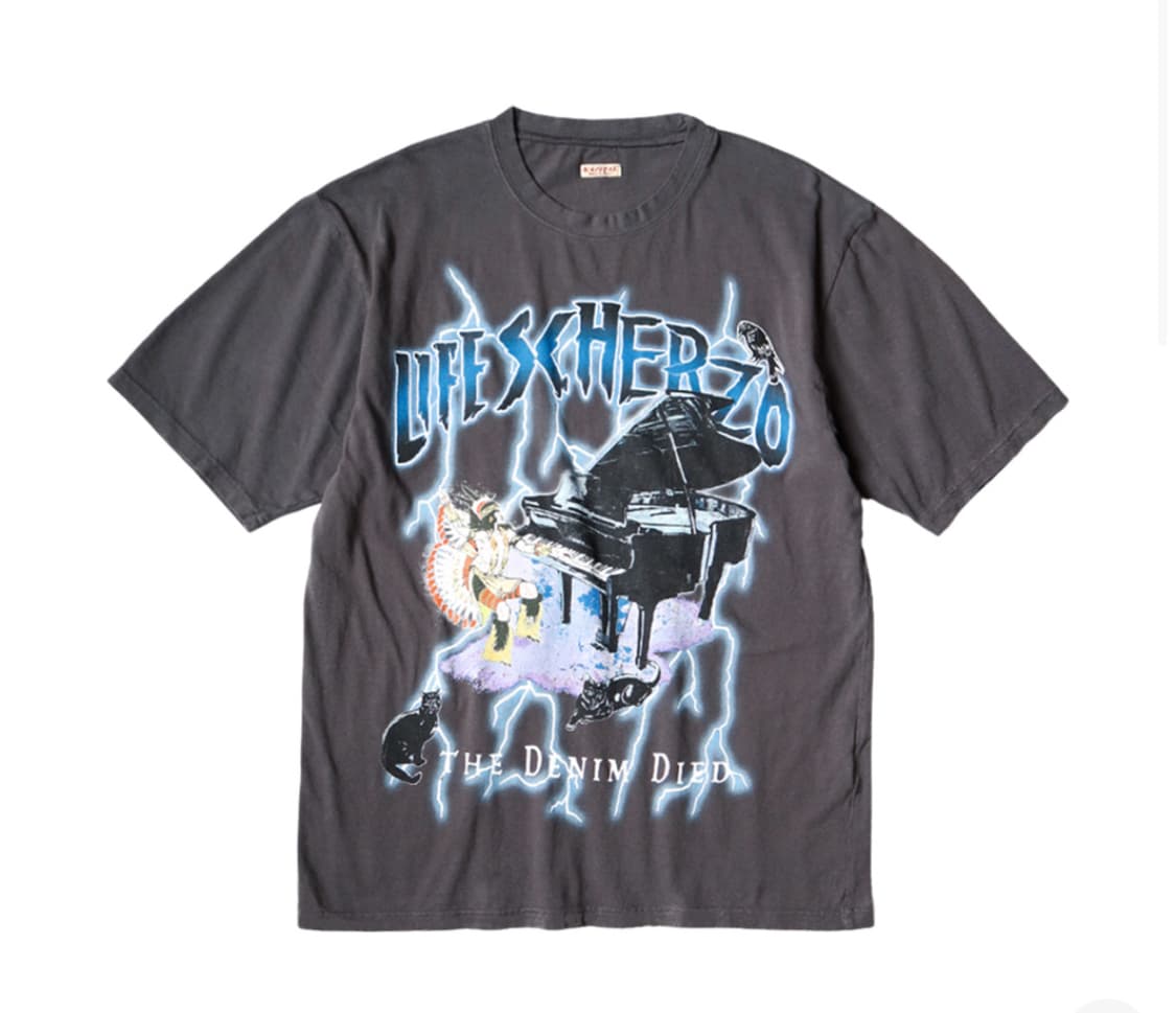 캐피탈 20 텐지쿠 라이트닝 피아노 Pt 크루 티셔츠 상품이미지1