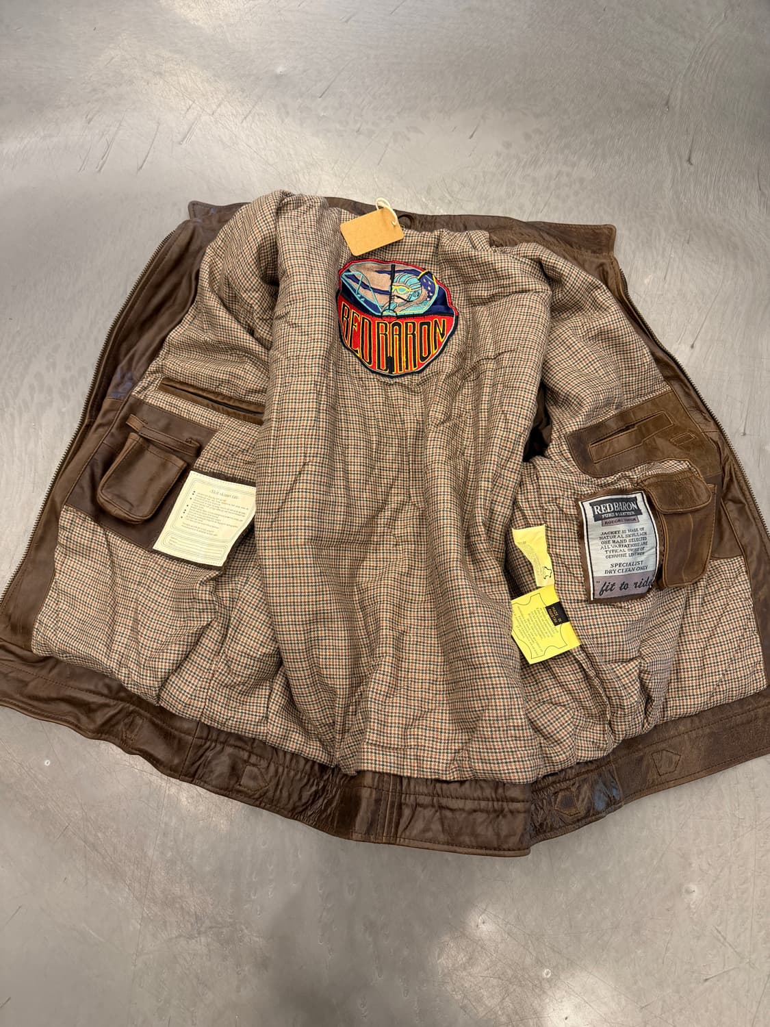 1990s RED BARON BIKE LEATHER 가죽봄버자켓 상품이미지3