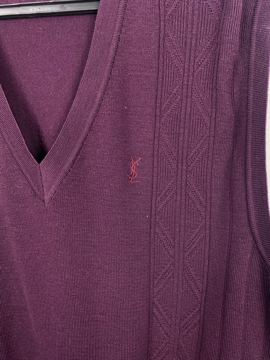 입생로랑 YSL 울 니트 조끼 베스트 L <667> 상품이미지3