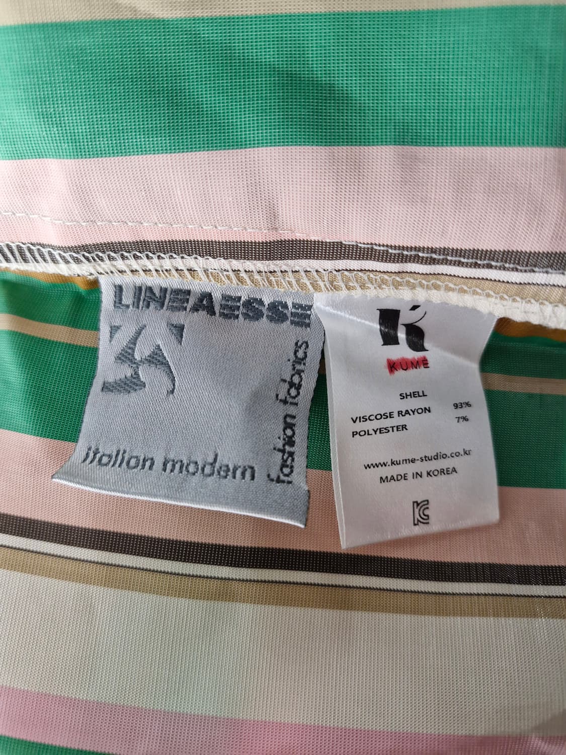 [새상품]KUME 쿠메 오버사이즈 롤업 하프슬리브 셔츠 멀티스트라이프 상품이미지9