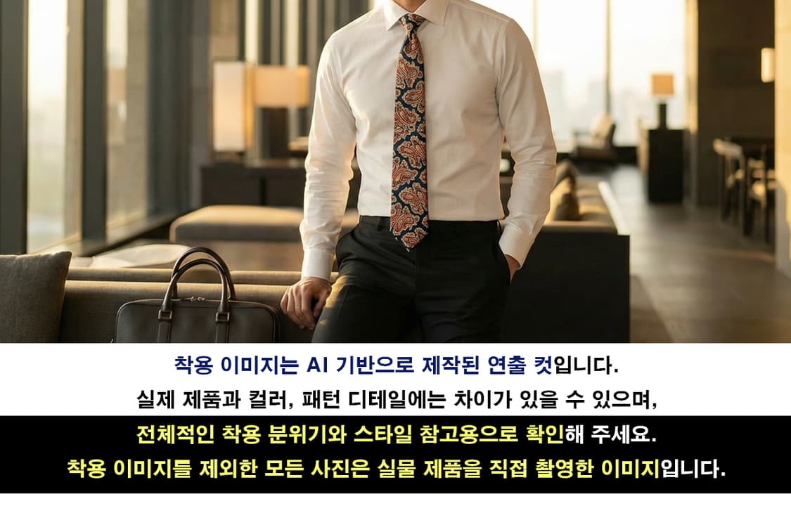 아쿠아스큐텀 네이비 레드 페이즐리 넥타이 9.5cm A+등급 E777
 상품이미지3