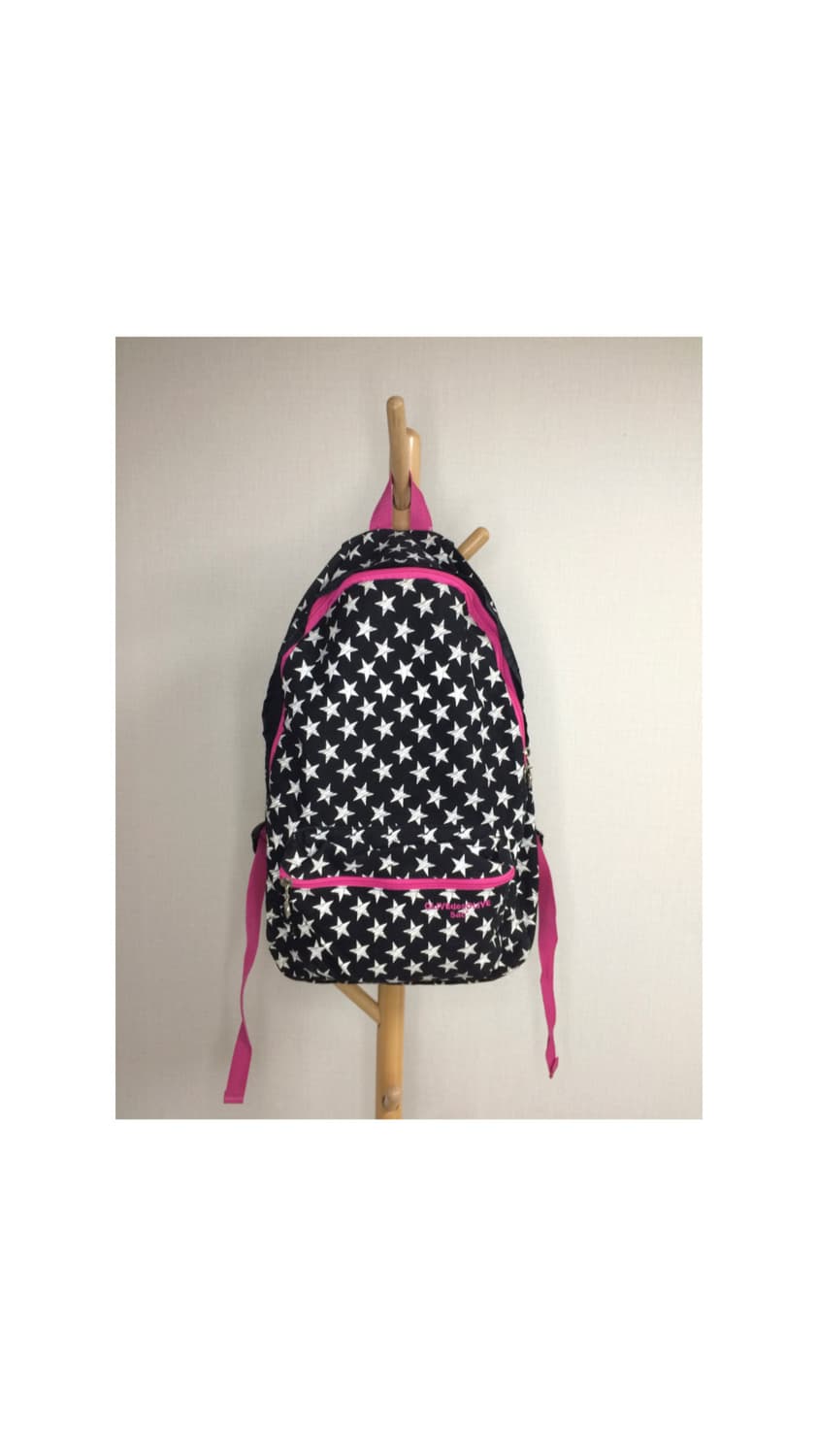 빈티지 블랙 별 무늬 패턴 백팩 상품이미지1