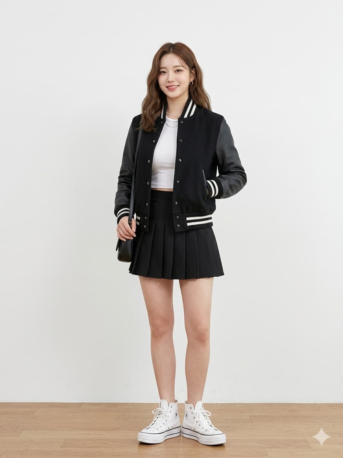 제너럴 서플라이 x GB스포츠 가죽 배색 바시티 자켓 상품이미지1