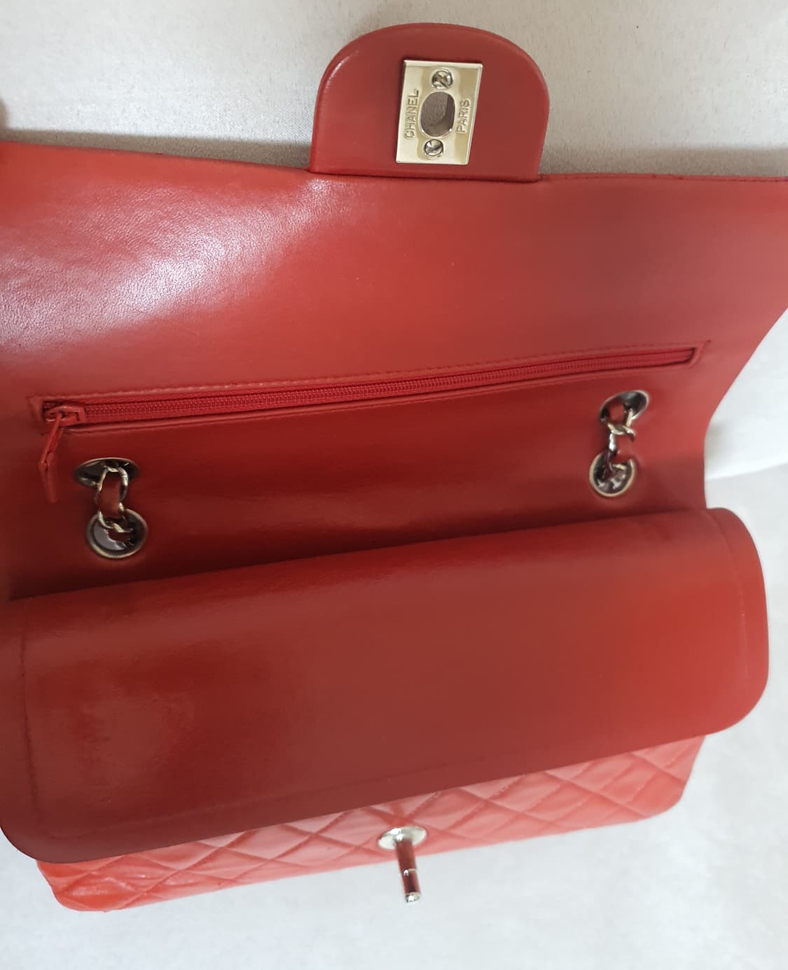 샤넬 빈티지 클래식 미듐 레드 상품이미지5