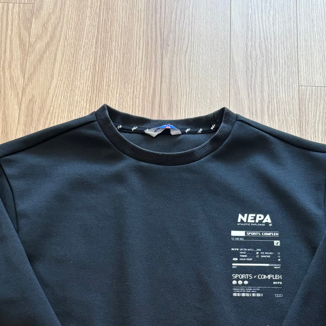 네파 블랙 맨투맨 키즈 155 티셔츠 상품이미지2