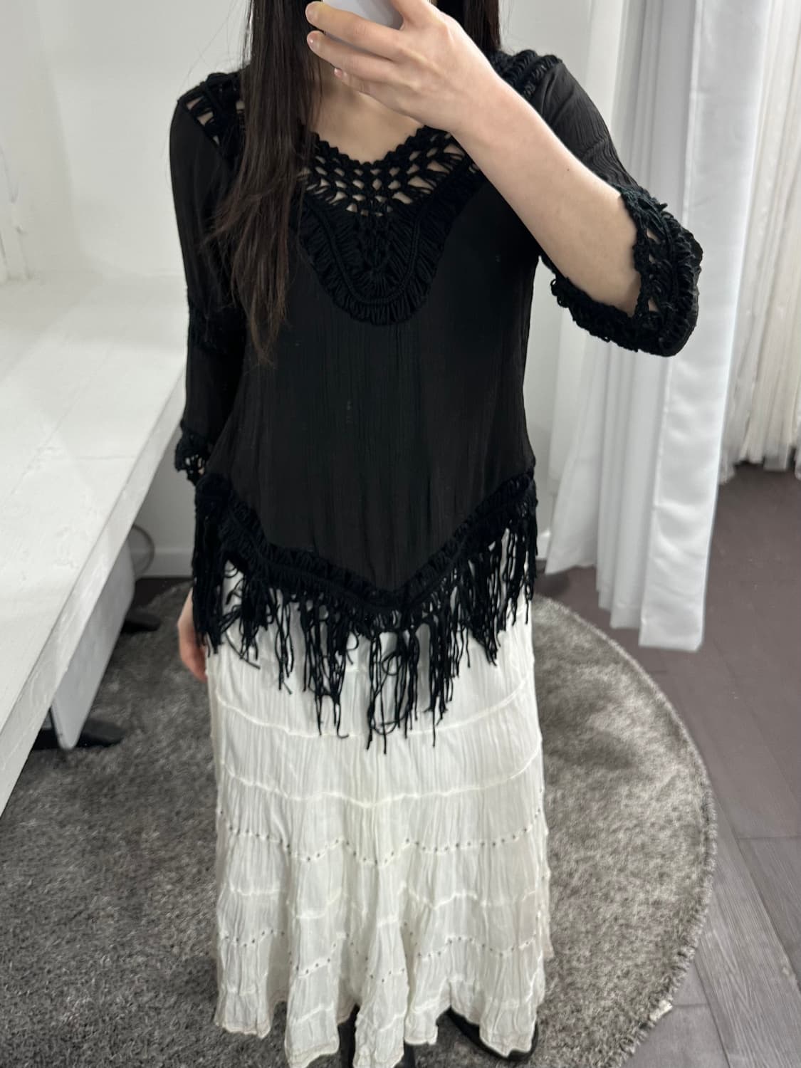 net fringe detail top 상품이미지3