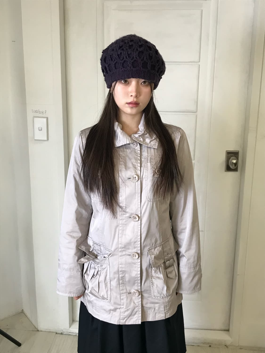 베이비 핑크 포켓 코트 상품이미지1