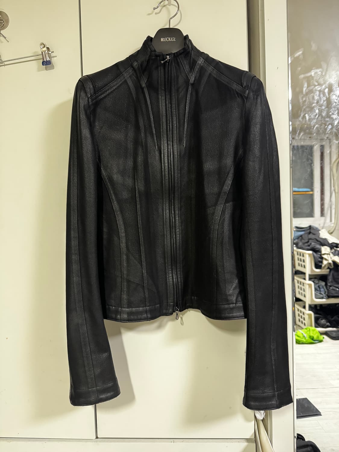 Julius 25/26aw coated cotton knit jacket 상품이미지1