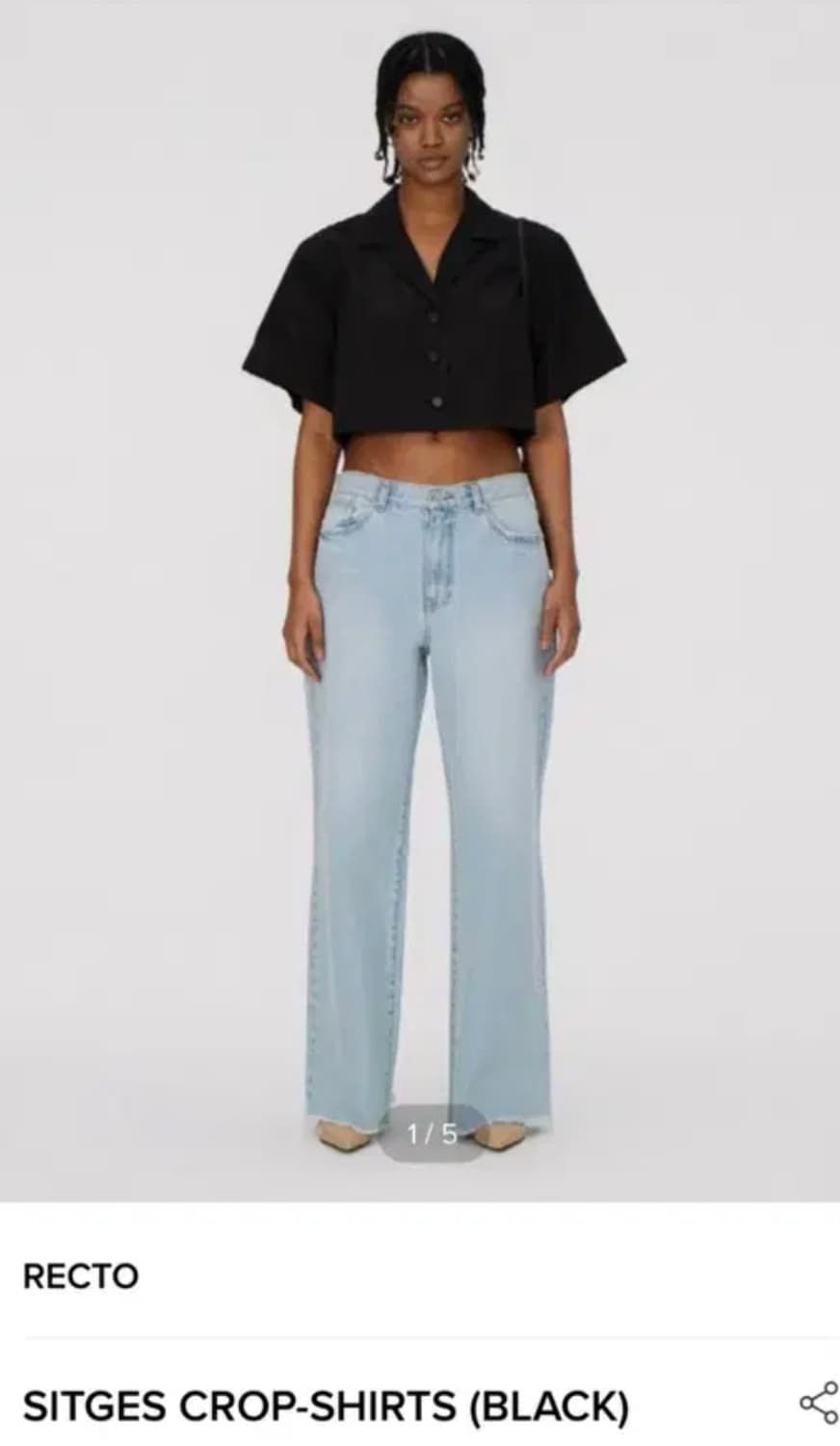 Recto 렉토 크롭 나일론셔츠 m 상품이미지4