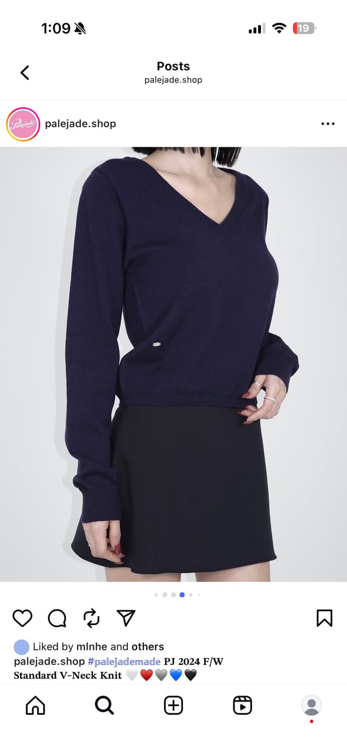 Palejade | standard v-neck knit (navy) 상품이미지2