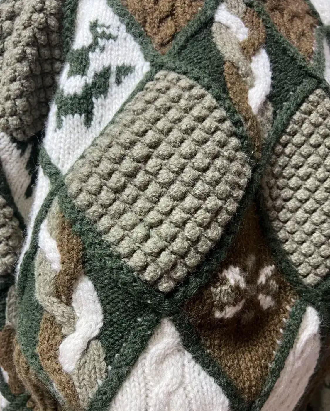 울 100 코이세이오 폼폼 케이블 니트 st JPY 일본 빈티지 상품이미지4