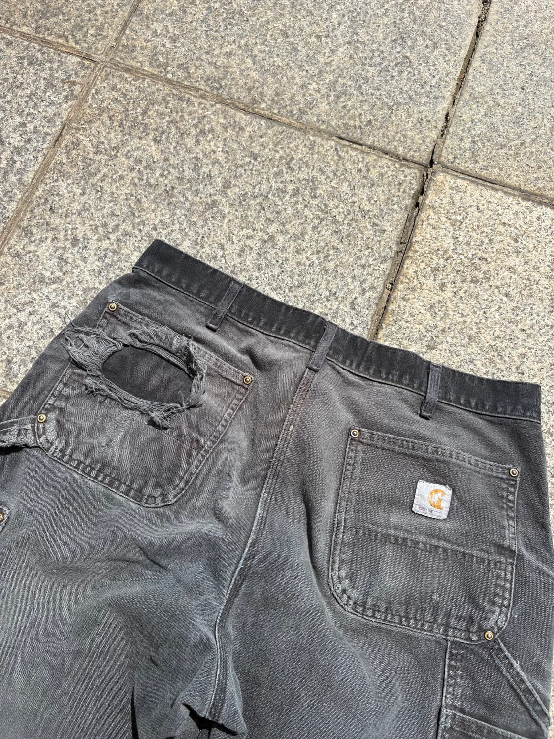 00s 칼하트 블랙 더블니 워크팬츠 상품이미지8