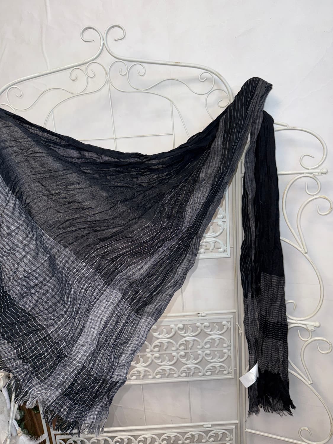 Calvin Klein black gray stripe muffler 상품이미지2