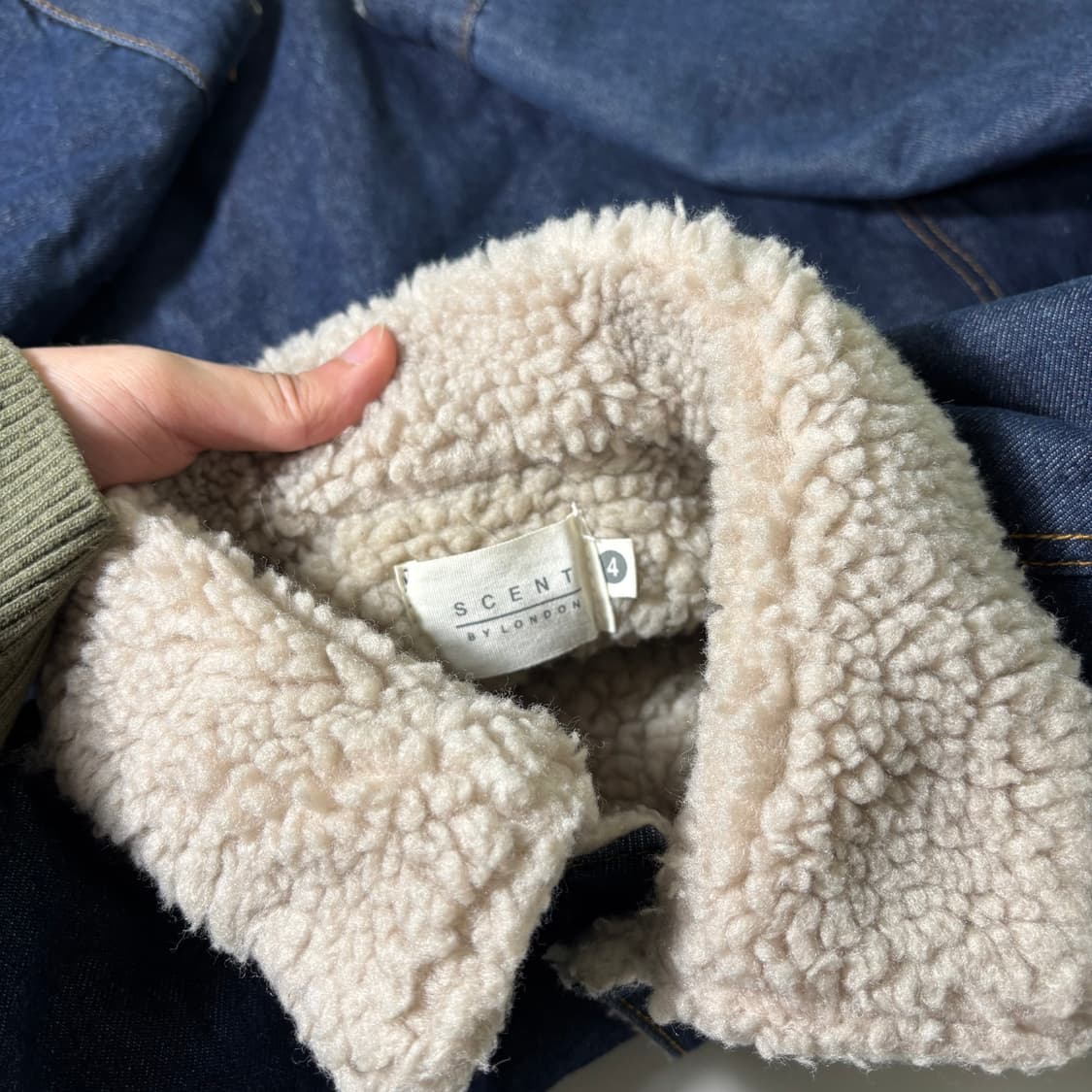 100 SCENT 인디고 데님 쉐르파자켓 상품이미지3