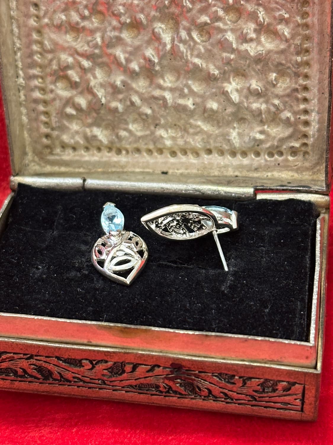 Vintage aquamarine 925silver earring 상품이미지3