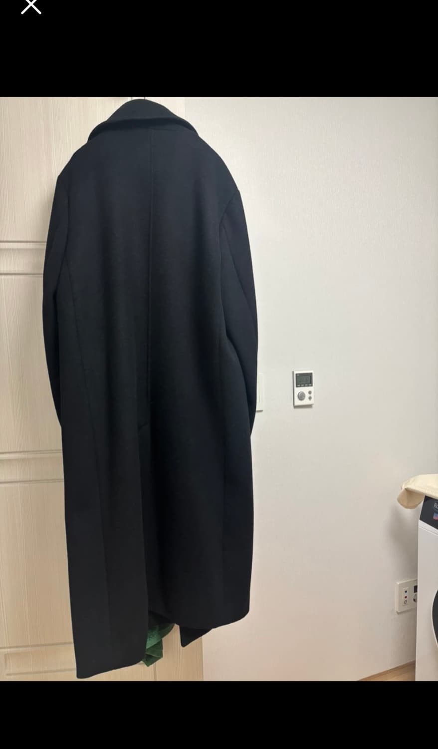 FLARE UP 블랙 오버사이즈 더블 롱 코트 상품이미지2