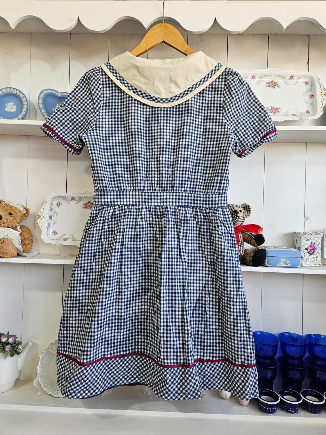 Fint 세일러 체크 원피스 상품이미지5