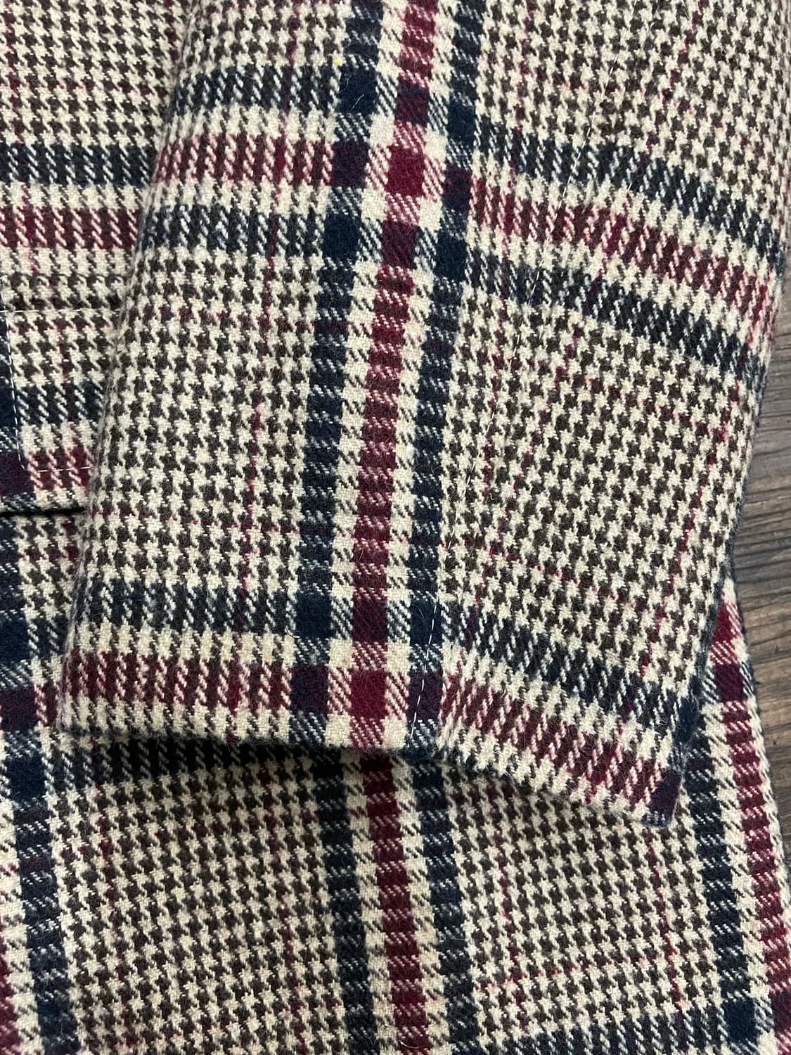 ESN 하운드 투스 울 체크 더블 코트 상품이미지6