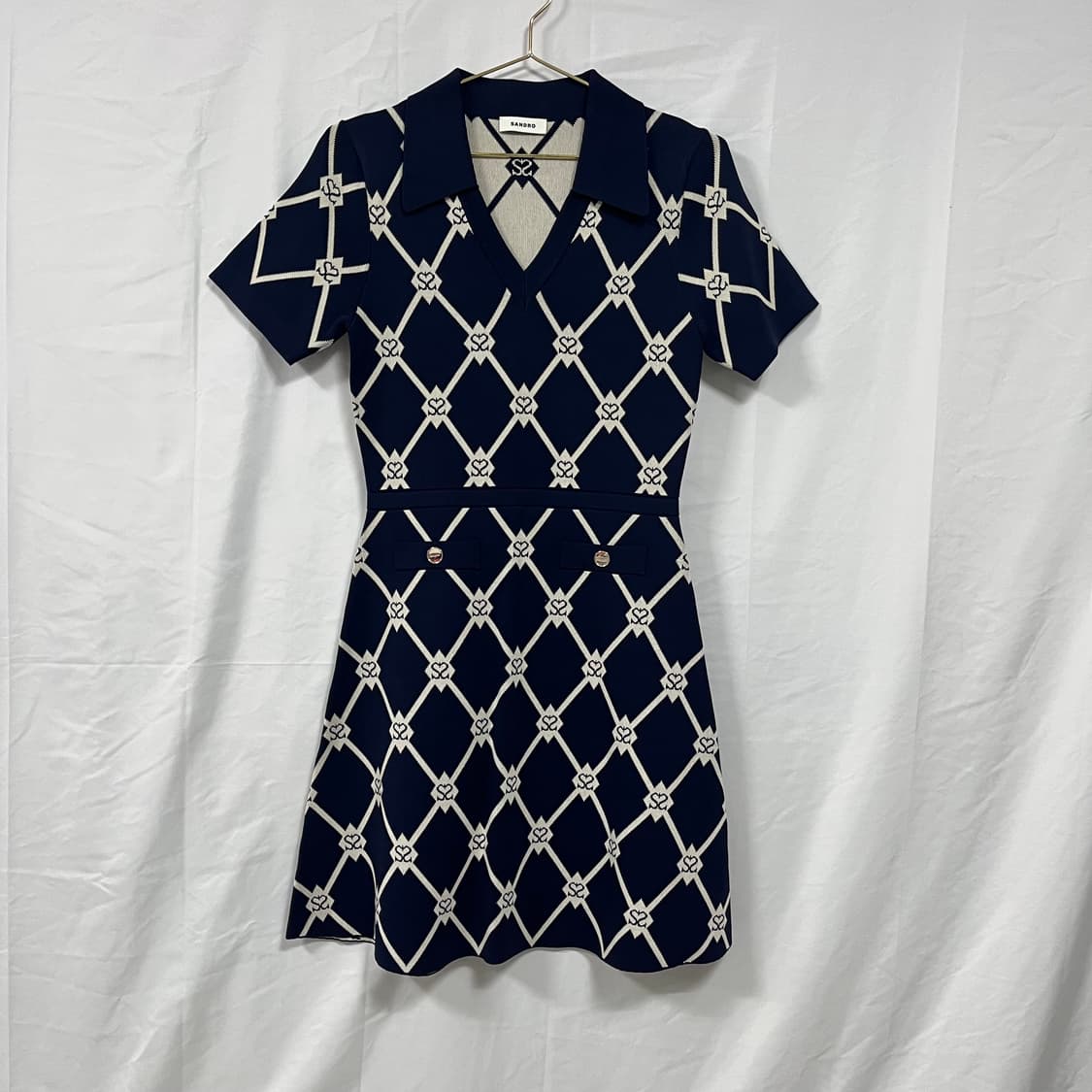 산드로(SANDRO) 자카드 니트 미니 원피스 상품이미지2