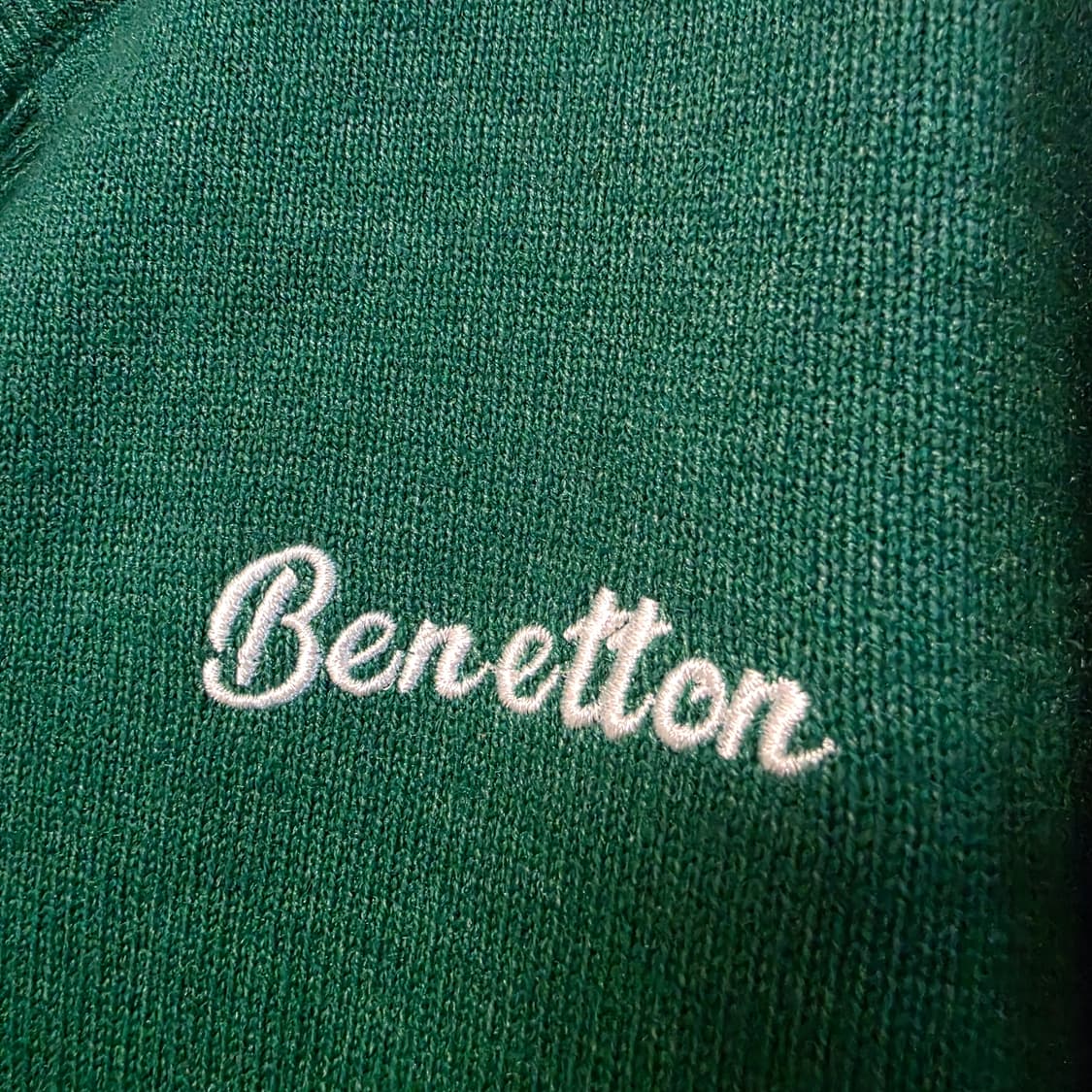 베네통 그린 라운드넥 가디건 M 상품이미지3