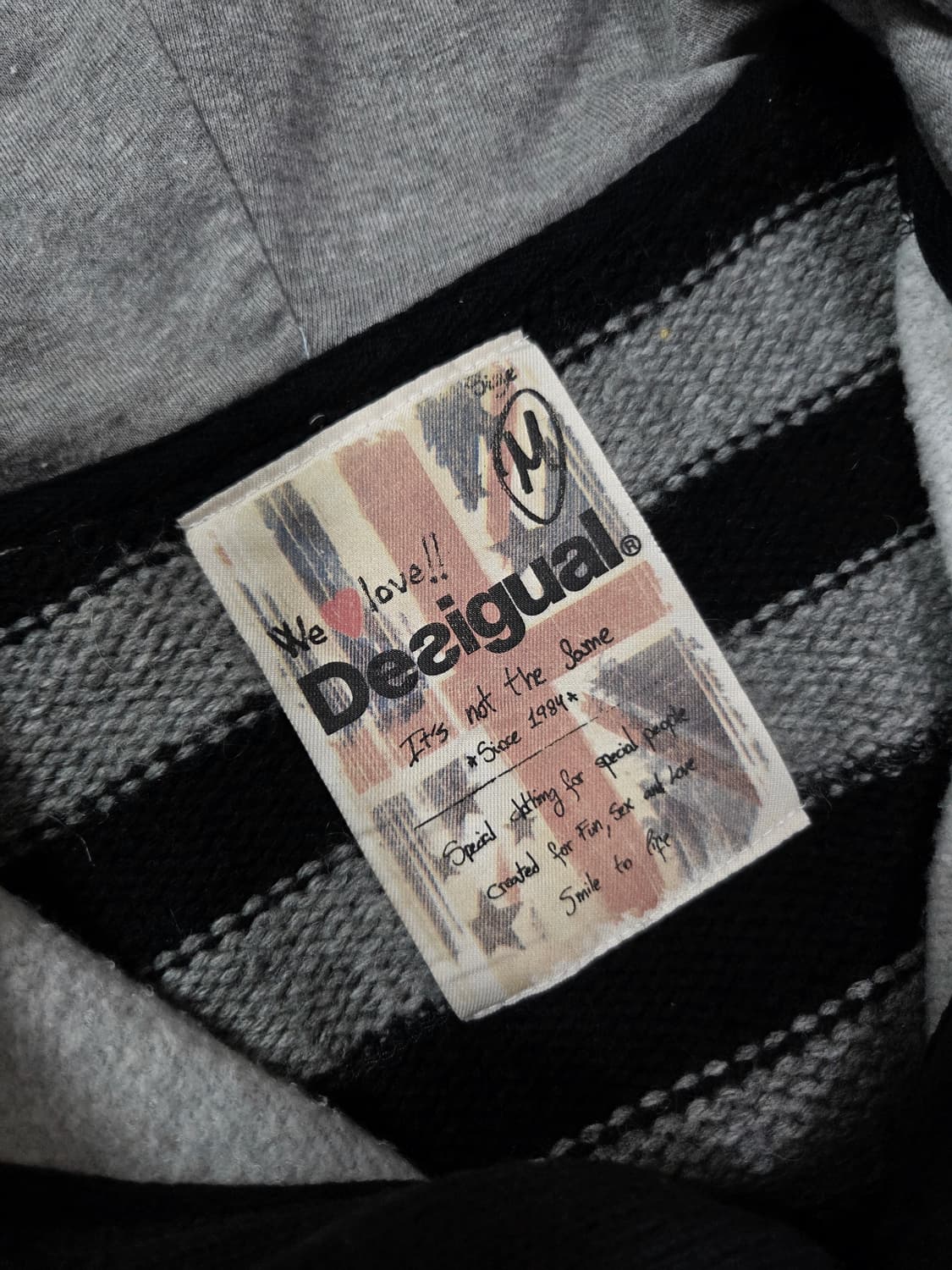 데시구알 스트라이프 배색 버튼 후드 재킷 상품이미지8