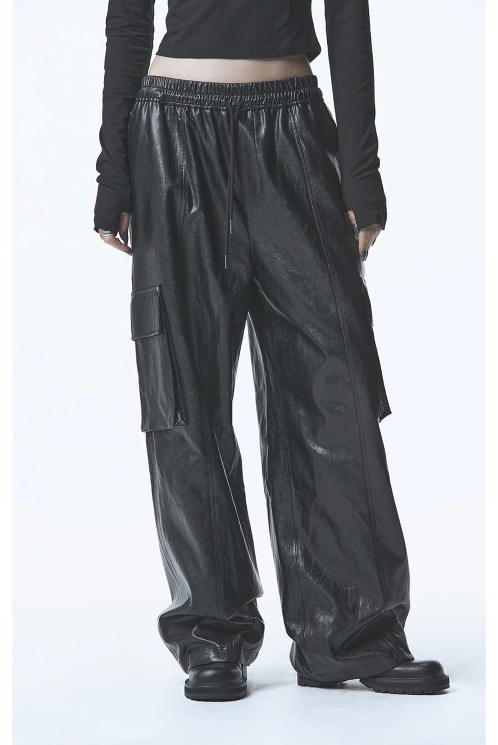 트리밍버드 TMB Cargo Leather Pants [ Black ] 상품이미지1
