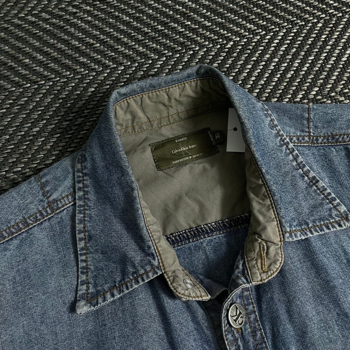 00s 캘빈클라인 아메카지 워싱 데님 셔츠o 3639 상품이미지4