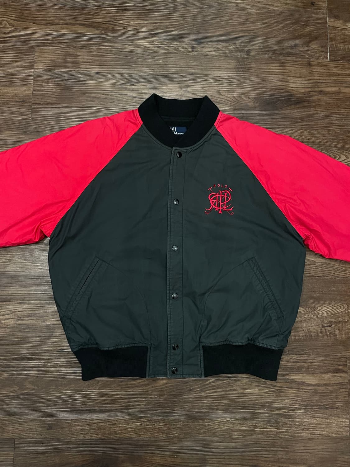90s 폴로 랄프로렌 스크리블 로고 바시티 자켓 상품이미지1