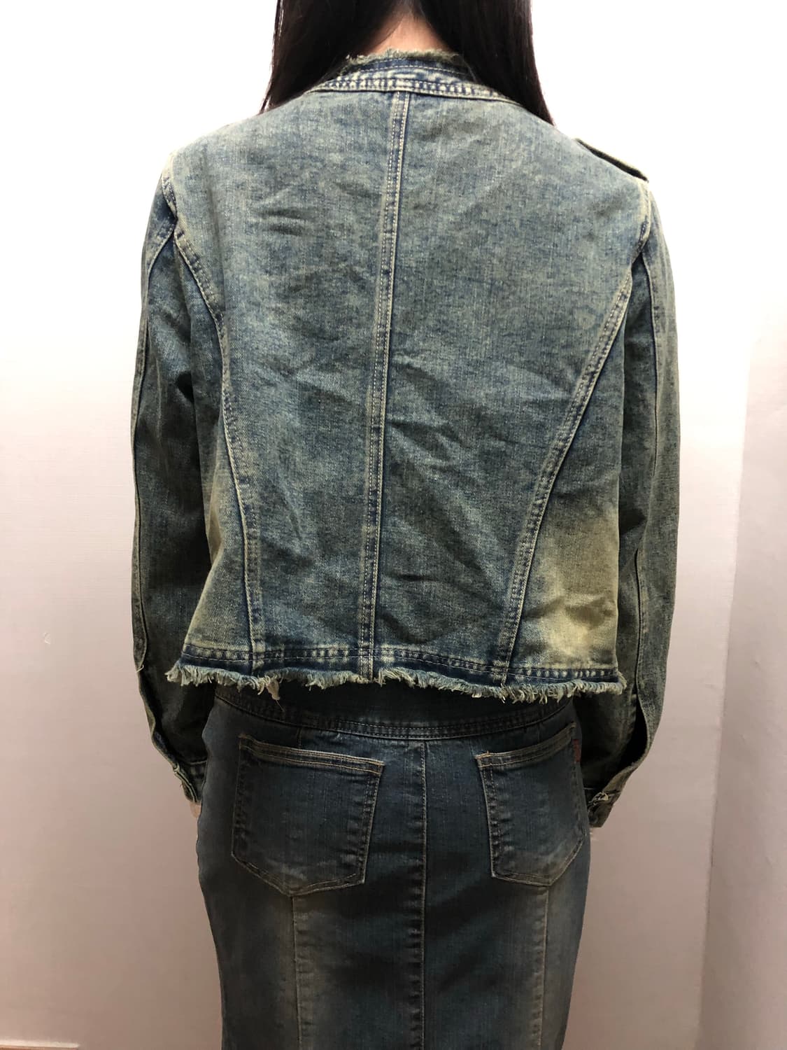 빈티지 옐로우 워싱 데님 자켓 상품이미지8