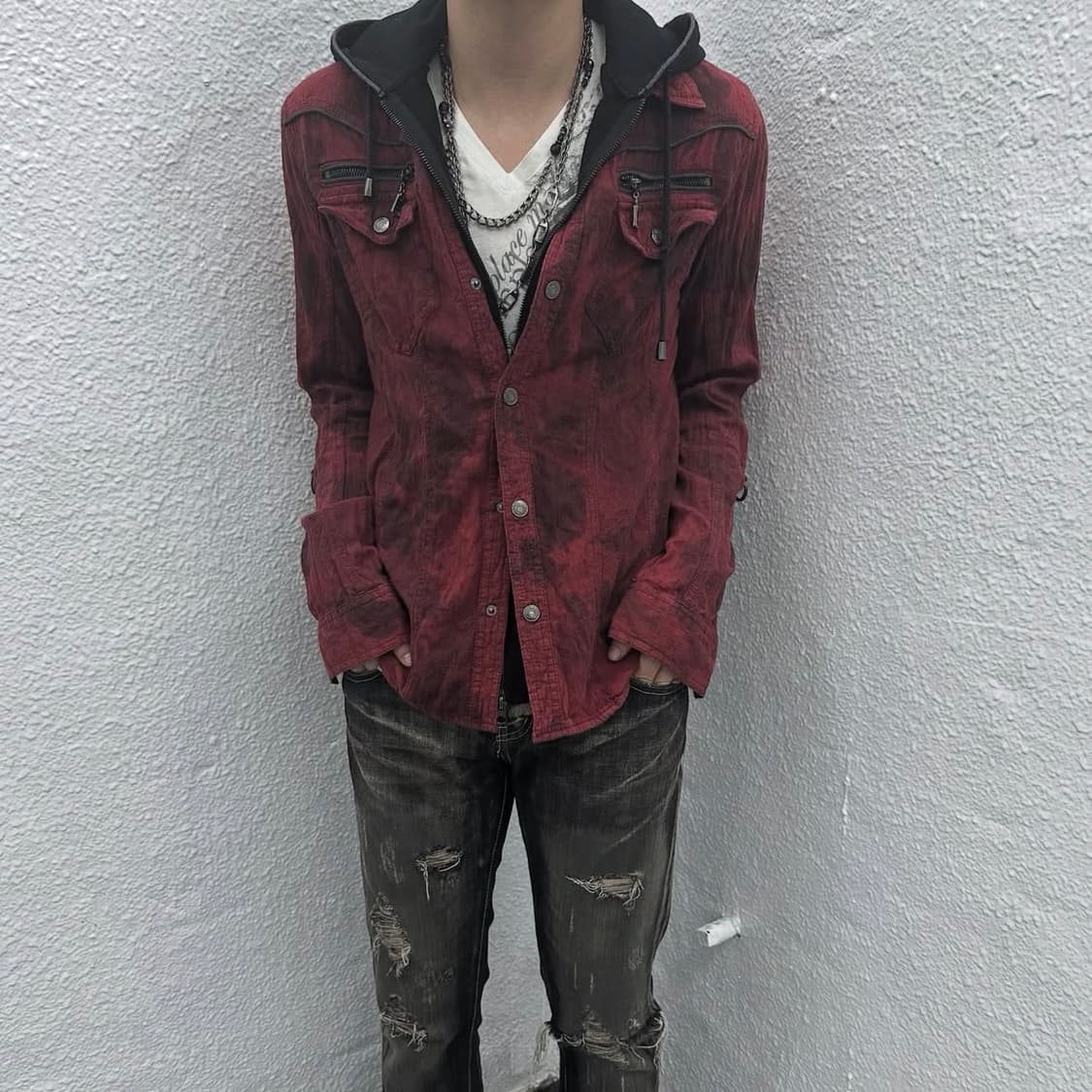 In the attic bleach burgundy jacket 상품이미지6