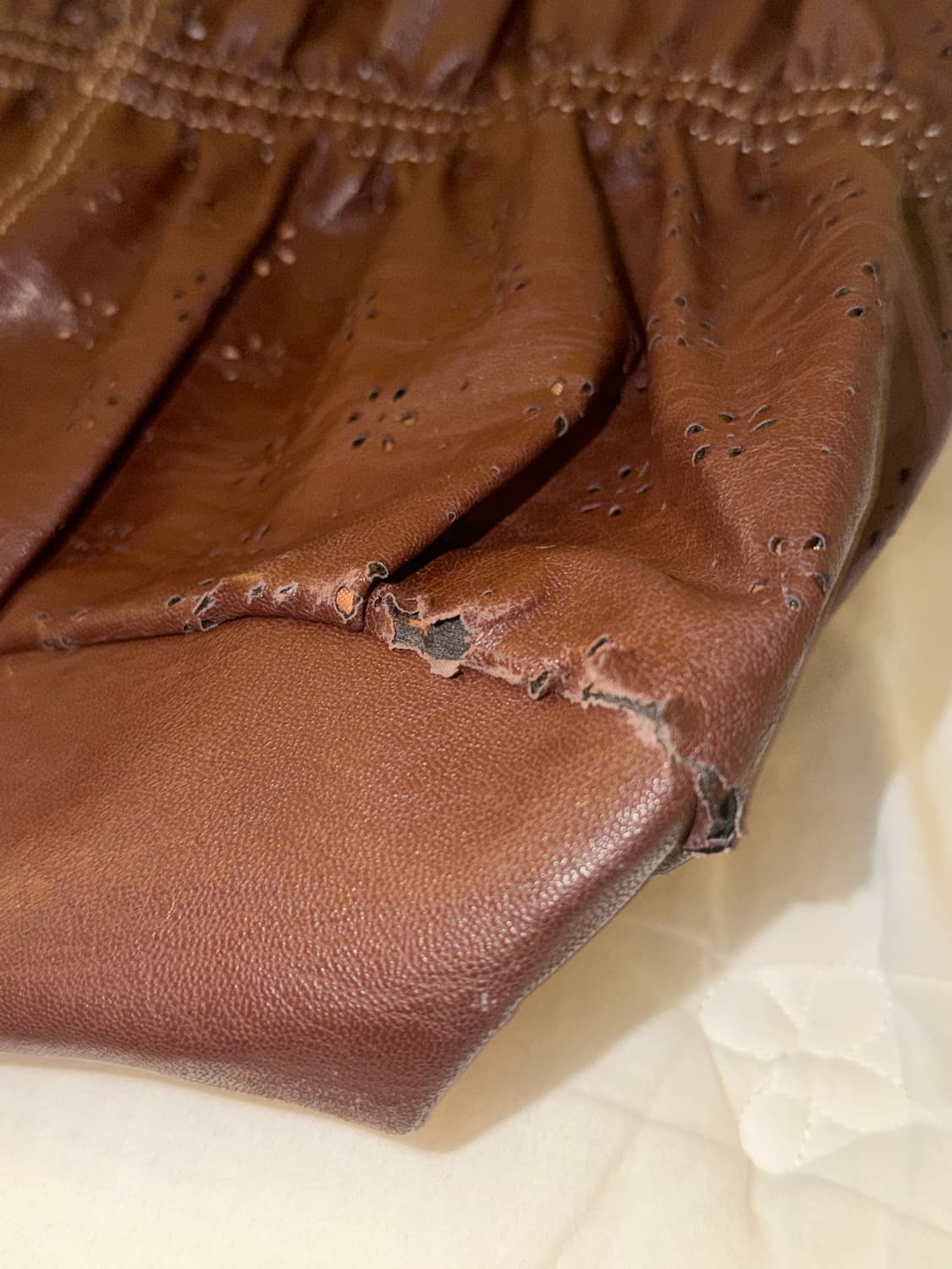 그런지페어리 브라운 레더 셔링 숄더백 모리걸 하구미 보헤미안 상품이미지3