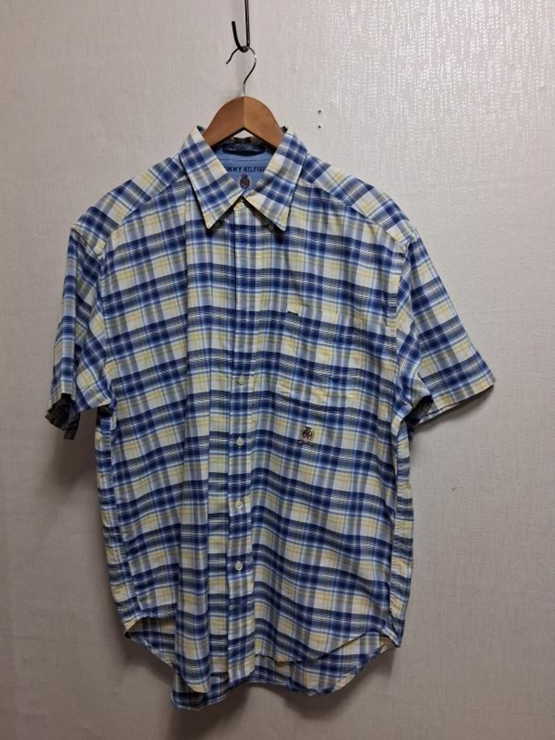 일본빈티지 타미힐피거 체크남방 반팔 남성105 110
 상품이미지1