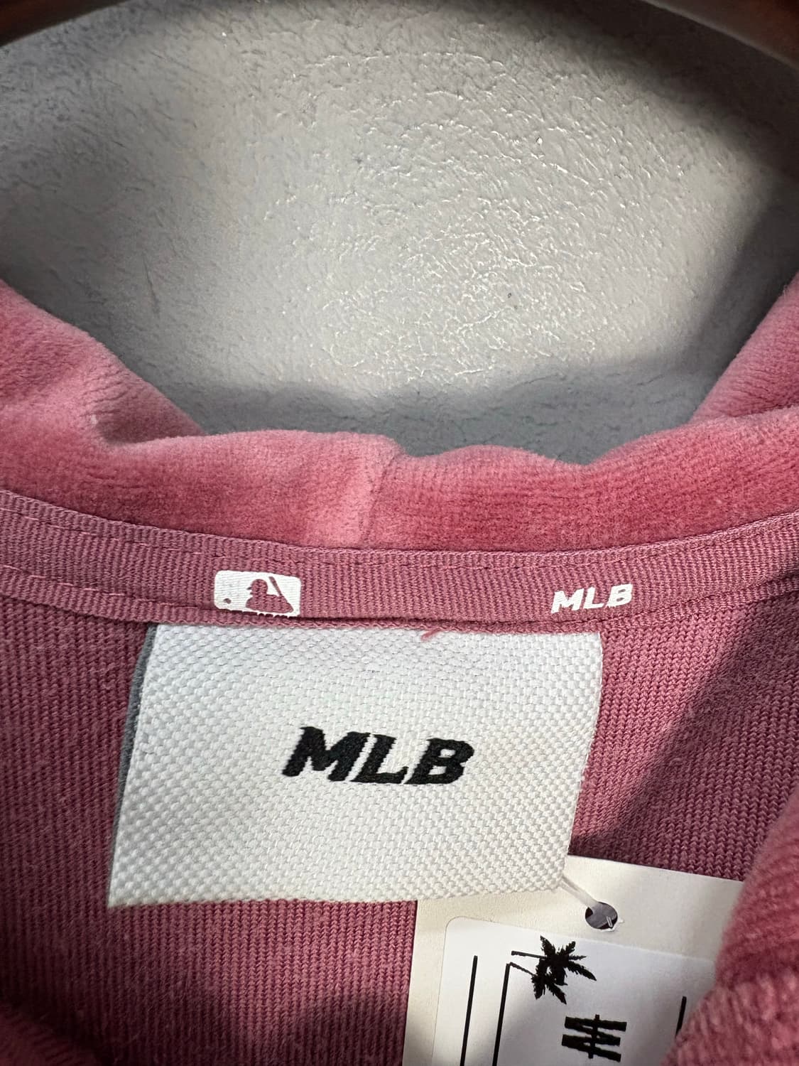 MLB LA 다저스 y2k 벨벳 크롭 후드 재킷 핑크 A1606 상품이미지6
