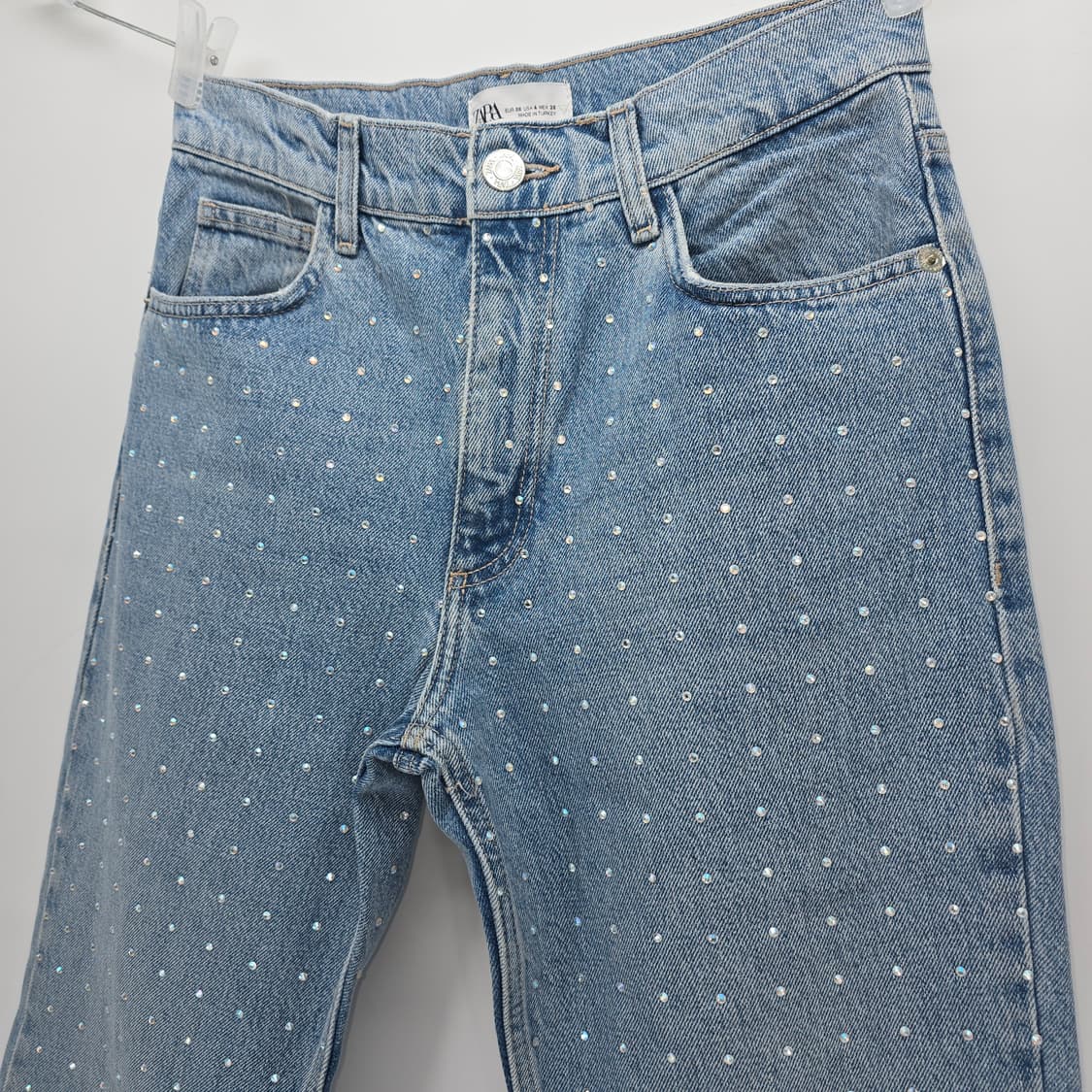 ZARA 스톤 장식 여성 데님 팬츠 EUR 36 상품이미지4